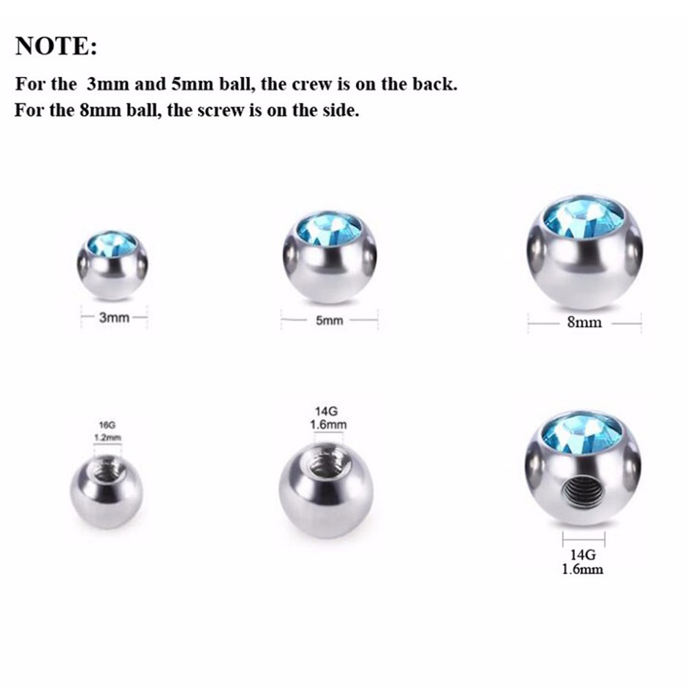 60 sztuk stal nierdzewna CZ kr – Body Jewelry Replacement Ball recenzja i cena