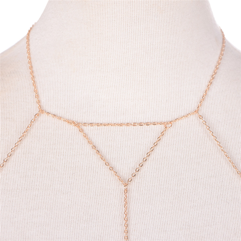 Złote srebrne modne ogniwo sta – Body Jewelry Necklace recenzja i cena