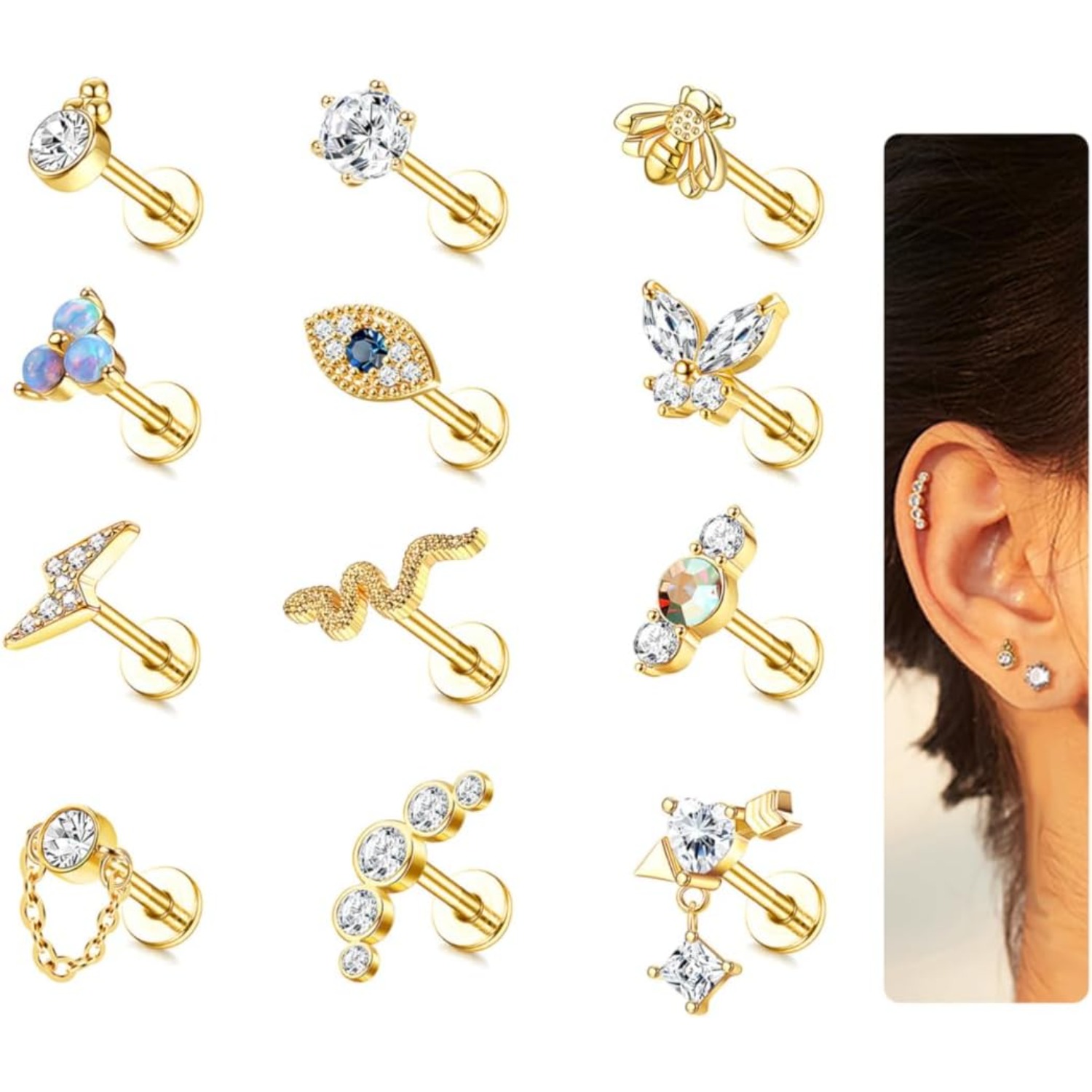 Kolczyk do chrząstki ucha Bobi – Body Jewelry Surgical Steel recenzja i cena