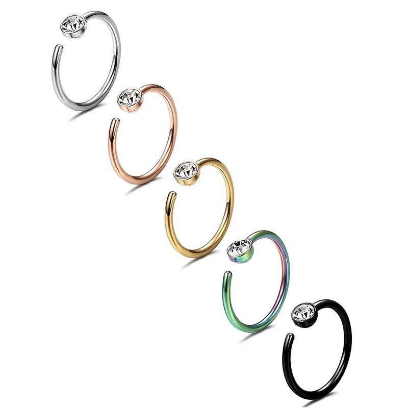 5 sztuk, kolczyki do nosa 18G, – Body Jewelry Surgical Steel recenzja i cena