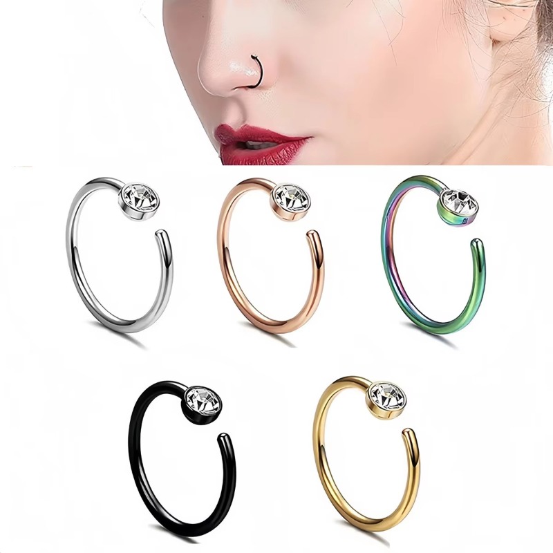5 sztuk, kolczyki do nosa 18G, – Body Jewelry Surgical Steel recenzja i cena