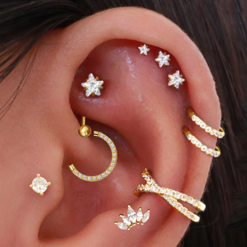 Helix Piercing Star Earrings W – Body Jewelry Surgical Steel recenzja i cena